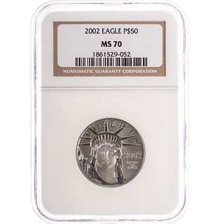 2002 $50 Platinum Eagle (1/2 ounce) NGC MS70