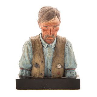 Harry Jackson, Old Timer Painted Bronze Bust