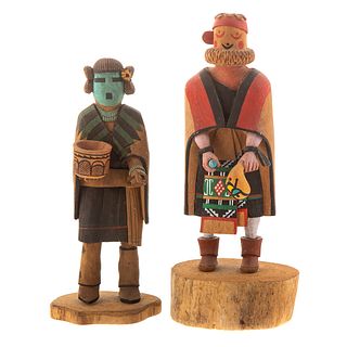 Two Carved & Painted Wood Kachina Dolls