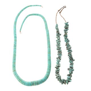 A Pair of Navajo Turquoise Beaded Necklaces