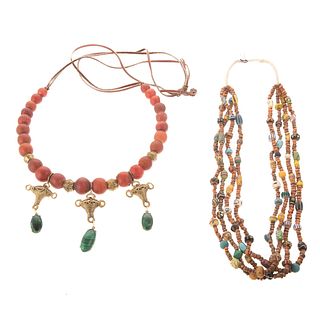 A Pair of African Beaded Necklaces