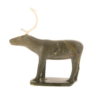 Inuit Carved Stone Figure of a Caribou