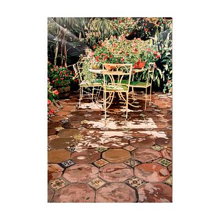 David Lloyd Glover. The enchanted patio. Firmada. Serigrafía 12/150. Sin enmarcar. 103 x 67 cm
