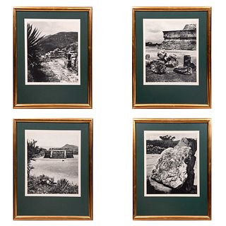 Lote de carpeta y 7 impresiones. México. Siglo XX. Impresiones sobre papel. Consta de: fotografías de Xochicalco y carpeta.