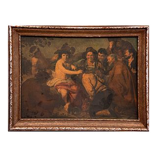 Anónimo. Reproducción de "El Triunfo de Baco" de Velázquez. Pigmento sobre rígido. Enmarcado.
