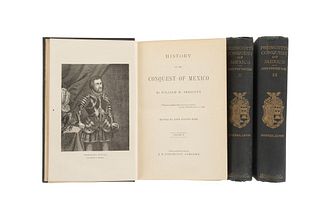 Prescott, William H. History of the Conquest of Mexico. Philadelphia: J. B. Lippincott Company, 1873. Piezas: 3.