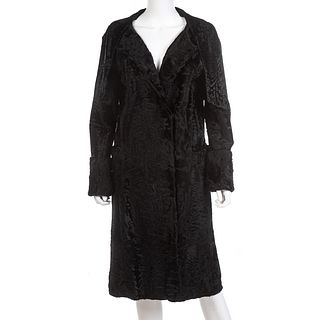 A Black Broadtail 3/4 Length Coat