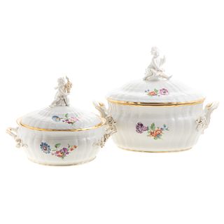 Two KPM Porcelain Covered Serving Dishes