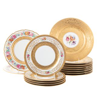 15 Asst. Continental Gilt Decorated China Plates