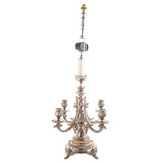 Continental Style Silver Plated 4 Light Candelabra