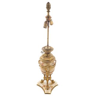 Napoleon III Gilt Bronze/Onyx Cassolette Oil Lamp