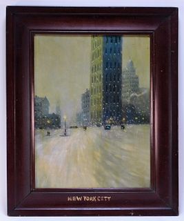 FINE Impressionist New York City Winter Painting