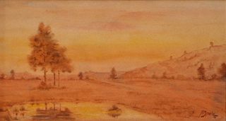 1910 Impressionist Tonalist Landscape Painting