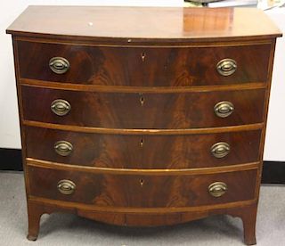 Mahogany bowfront Federal chest of drawers.