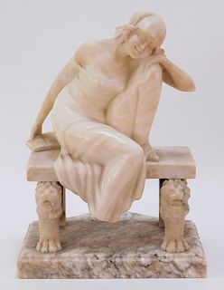 Antoine Calastrini Marble Sculpture of Woman
