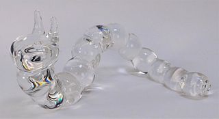 Steuben Crystal Art Glass Caterpillar Sculpture