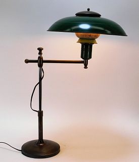 Vintage MCM Brass Swing Bankers Desk Lamp