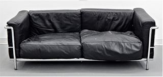 Le Corbusier MCM Modern Chrome Leather Couch