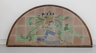 Attrib. Grueby Faience Tile Coat of Arms Frieze