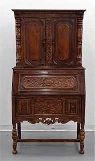 Victorian Carved Walnut Renaissance Revival Desk