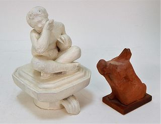 2 George Aarons MCM Plaster Female Nude Sculptures