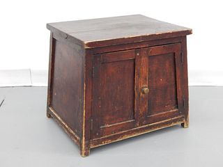 19C American Primitive Canted Side Storage Cabinet