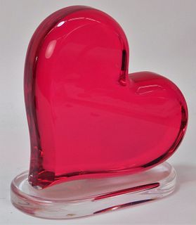 Schlomi Haziza Red Acrylic Heart Sculpture