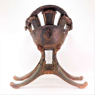 18C. Classical Venetian Polychrome Gondola Chair
