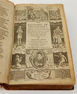 1651 Latin English Book The Anatomie of Melancholy
