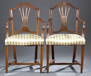 Pair of Sheraton style arm chairs.