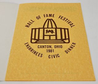 1981 Football Hall of Fame Civic Dinner Program
