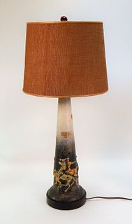 Vintage 1960's Jockey Horse Racing Pottery Lamp
