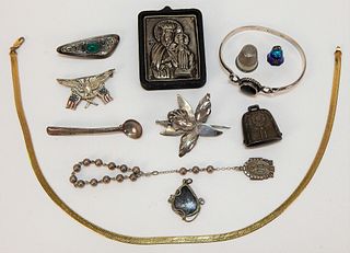 Vintage Sterling Silver Estate Jewelry Icon Enamel