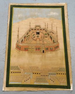 Indian Islamic Aerial View Of Mecca Painting