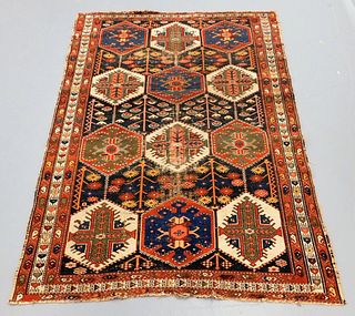 C.1910 Turkish Bergama Geometric Floral Rug Carpet