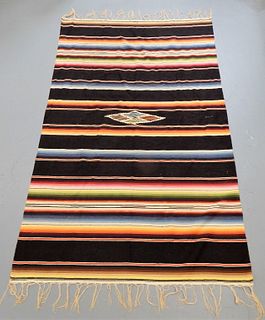 Vintage Mexican Serapi Flat Weave Rug Textile