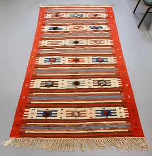 C.1930 Native American Theme Turkish Kilim Rug