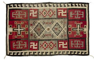 Navajo, Crystal Textile with Whirling Logs, ca. 1920