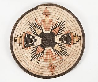 Hopi, Coiled Pictorial Plaque Basket