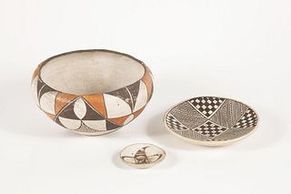 Acoma, Group of Three Pottery Items