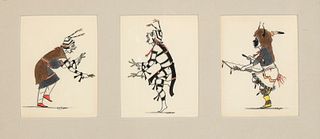 Jose Roybal [Oquwa], Three Drawings