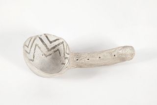 Prehistoric, Anasazi, Black on White Pottery Ladle