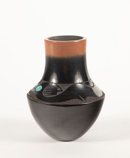 San Ildefonso, Russell Sanchez, Blackware Jar, 1984