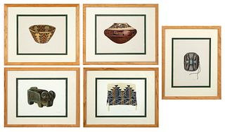 Louie Ewing, Five Prints from Masterpieces of Primitive American Art, ca. 1943