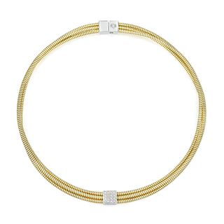 Diamond Spiral Necklace, Italian hallmark