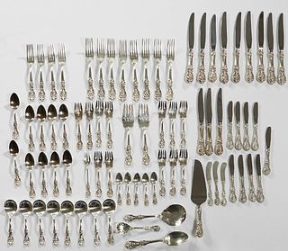 Seventy-Eight Piece Set of Sterling Flatware, by Reed & Barton, in the "Francis I" pattern, comsisting of 9 butter knives, 5 demitasse spoons, 8 cream