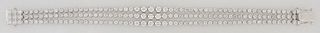 14K White Gold Tennis Bracelet, composed of three parallel strands with 56 round diamonds each, total diamond wt.- 6.52 cts., L- 6 3/4 in., with appra