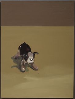 Sandy Chism (1957-2013, Louisiana), "Down Dog," c. 2006, acrylic on canvas, gallery wrapped, H.- 40 in., W.- 30 in.