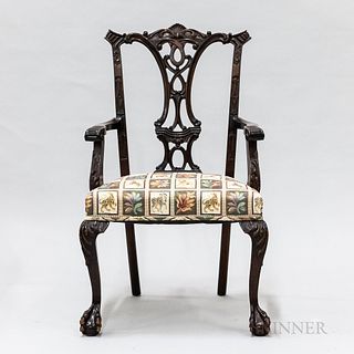 Chippendale-style Carved Mahogany Armchair