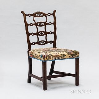 Chinese Export Chippendale Carved Hardwood Side Chair